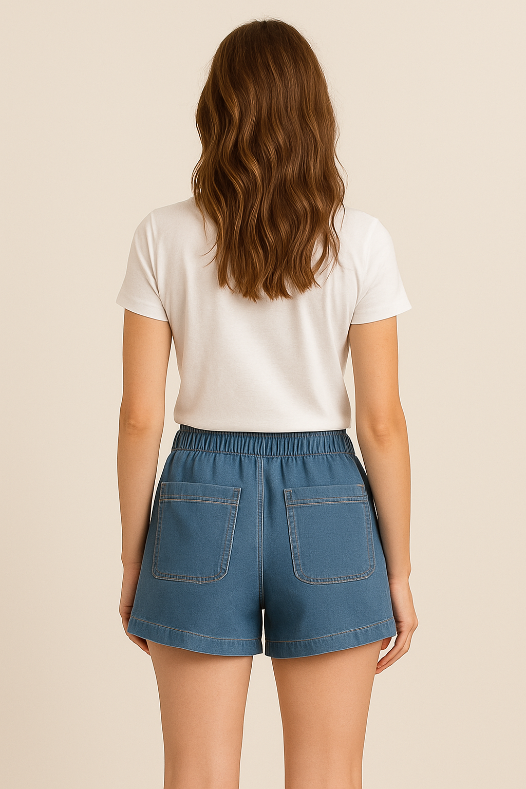 Helen – Plus Size Sommarshorts med Elastisk Midja