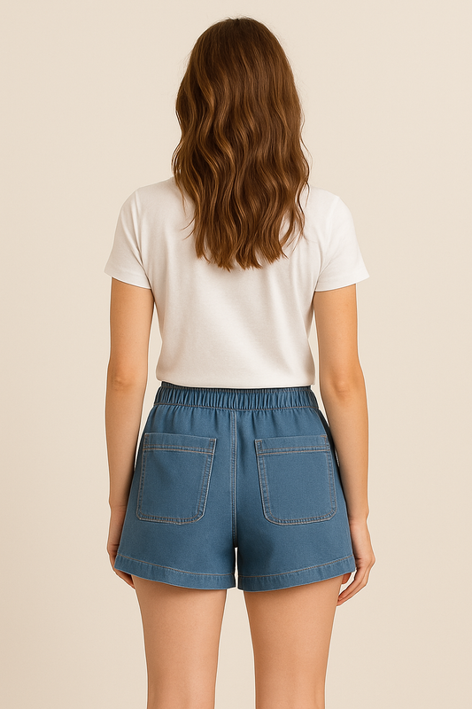 Helen – Plus Size Sommarshorts med Elastisk Midja