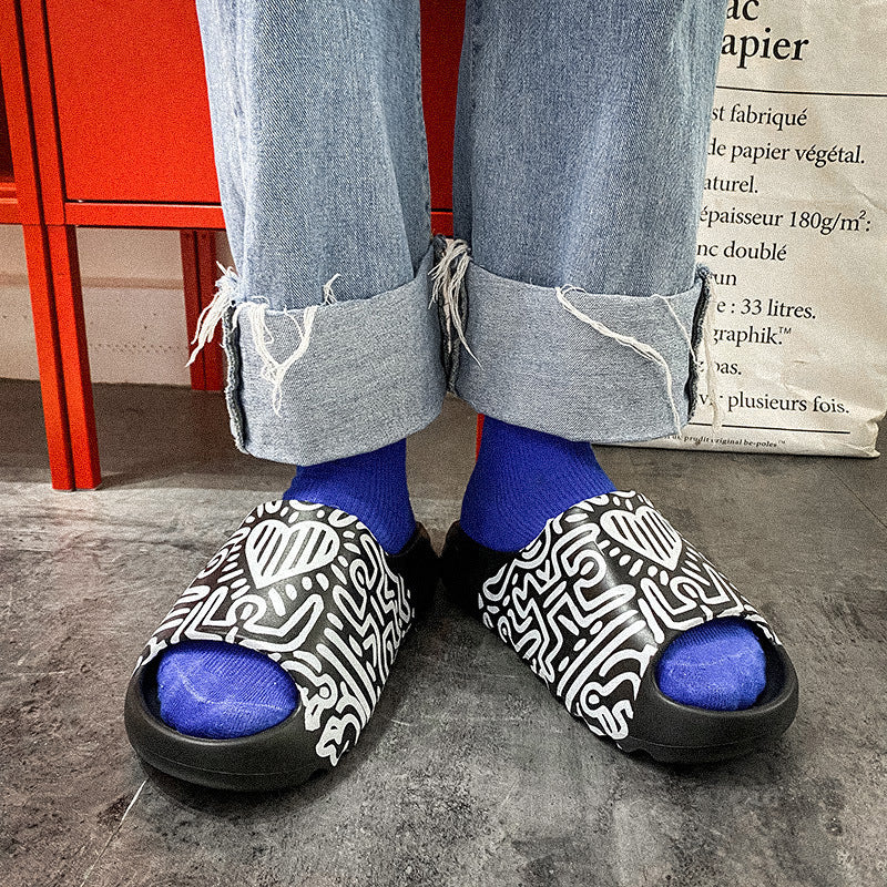 Arthur – Graffiti Herrensandalen mit Plateau