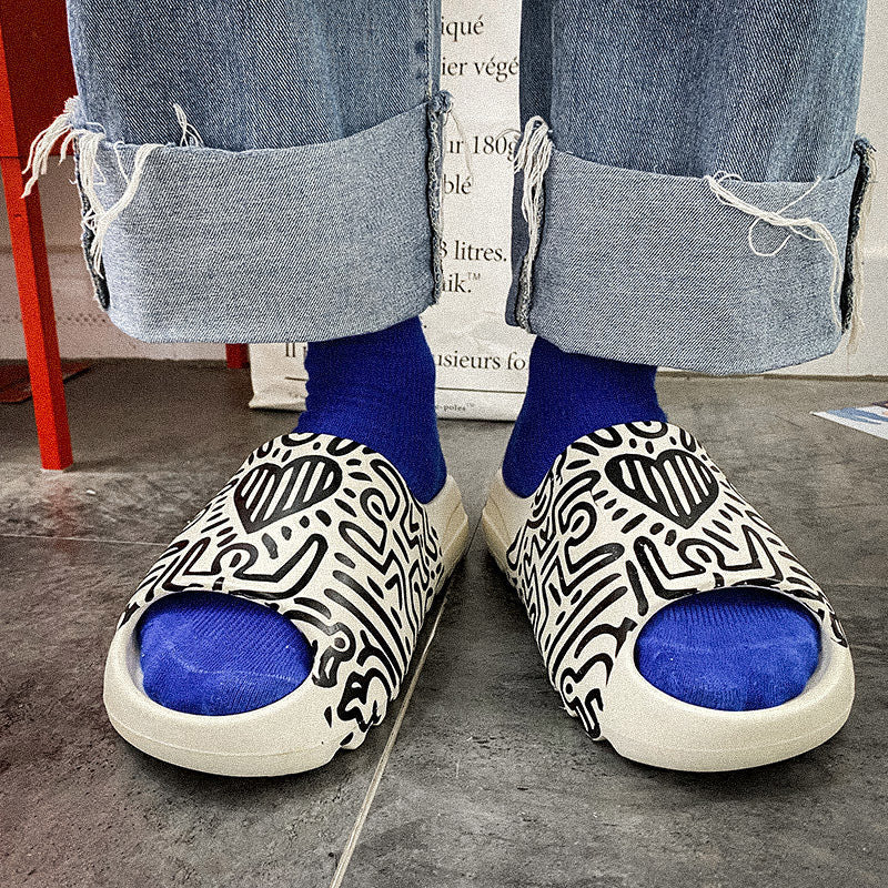 Arthur – Graffiti Herrensandalen mit Plateau