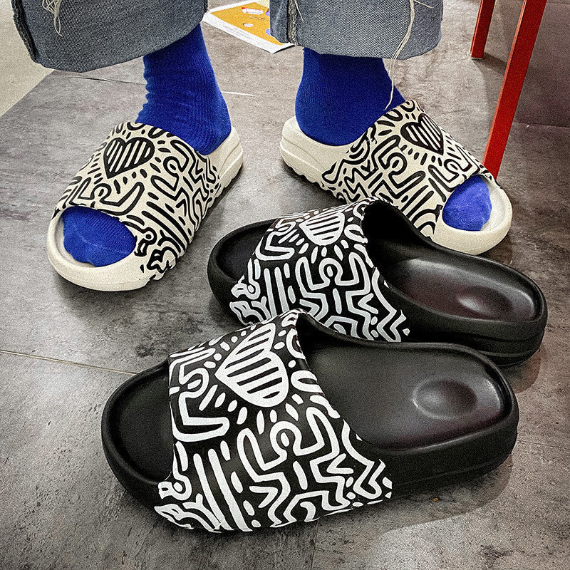 Arthur – Graffiti Herrensandalen mit Plateau