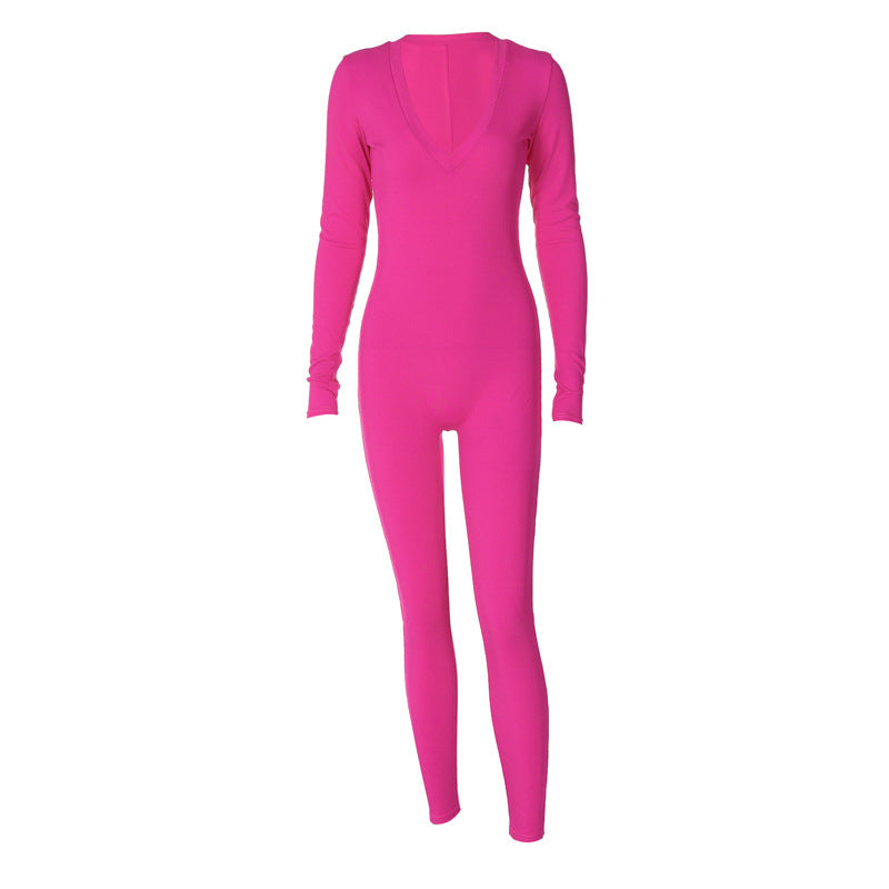 Megan – Slim Fit Sportlicher Jumpsuit mit langen Ärmeln