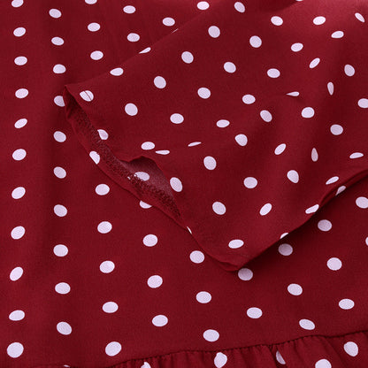 Victoria – Elegantes Polka Dot Mid Sleeve Damen-Tunika-Kleid