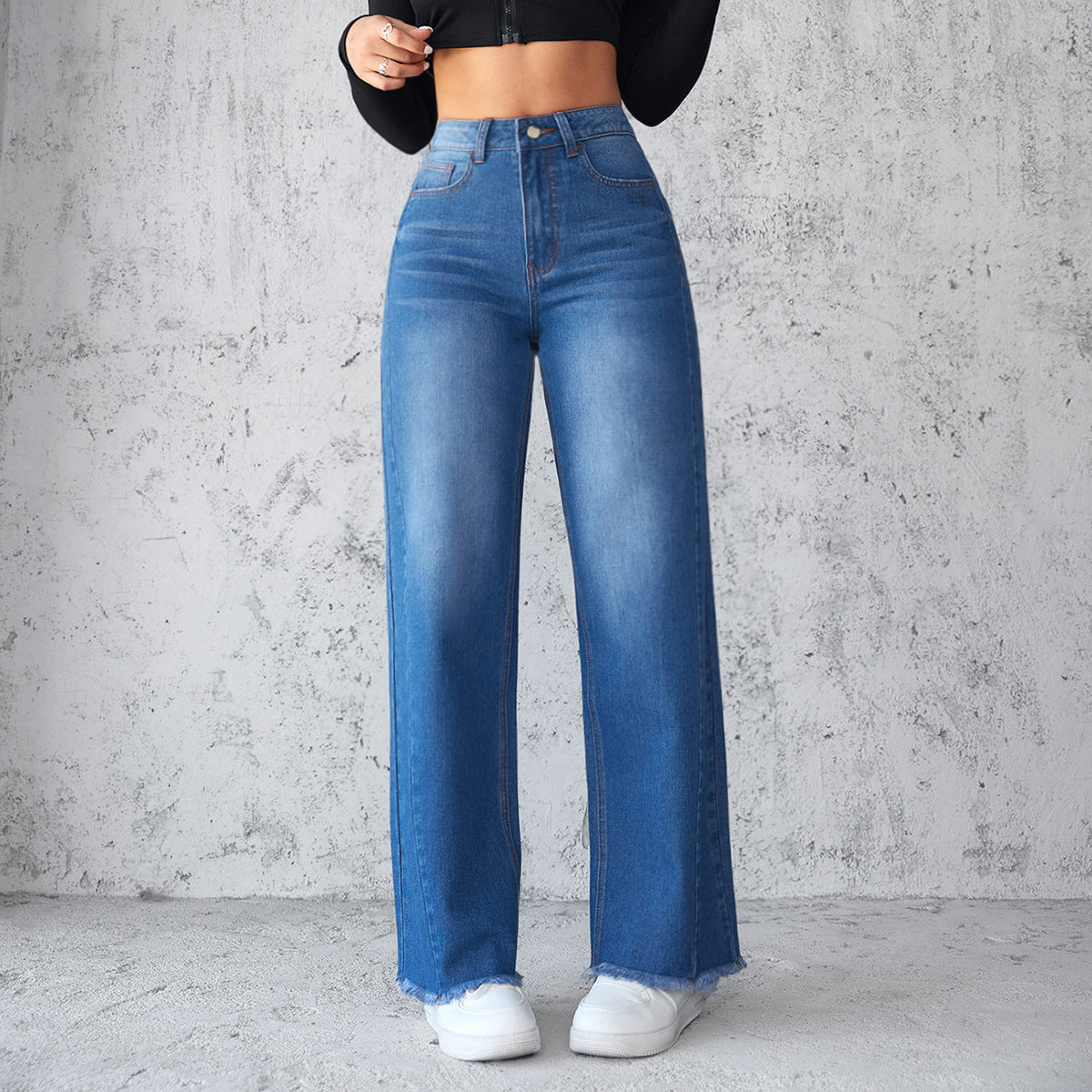 Marion – Gerade geschnittene Damenjeans mit hohem Bund