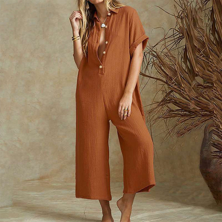 Katie – Lässiger Jumpsuit mit kurzen Ärmeln