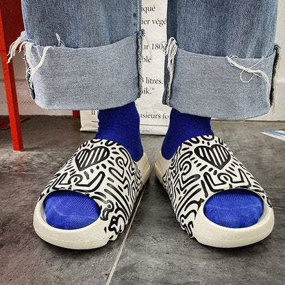 Arthur – Graffiti Herrensandalen mit Plateau