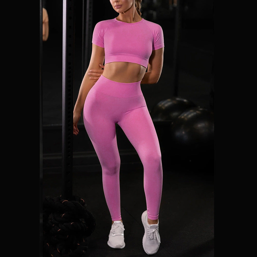 Tracy – Nahtloses Yoga Sport Set für Damen mit Kurzarmtops und Leggings