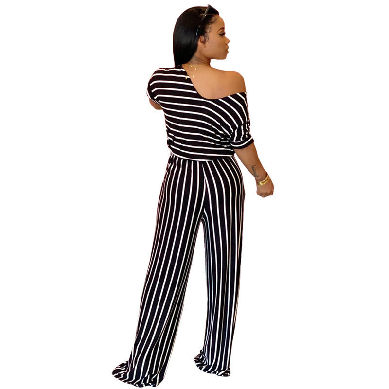 Tara – Eleganter Damen-Jumpsuit mit Streifenmuster