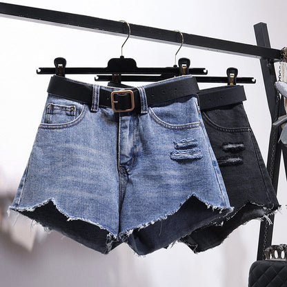 Samantha – Unregelmäßige Denim-Shorts für Damen