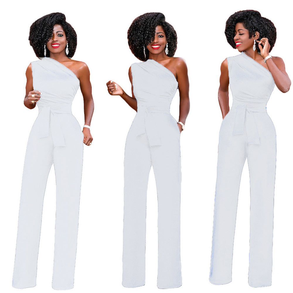 Pamela – Eleganter Damen-Jumpsuit mit Schrägkragen