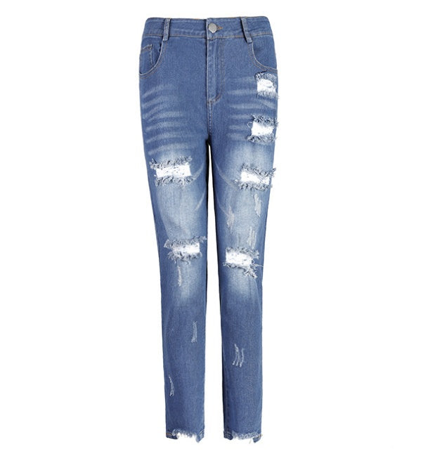 Heidi – Damenjeans mit durchbrochenem Saum und mittlerer Taille