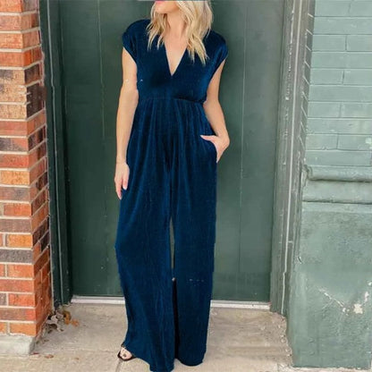 Megan – V-Ausschnitt Jumpsuit mit hoher Taille