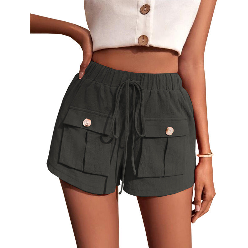 Abigail – Bequeme Cargo-Shorts mit Tasche und lockerer Drawstring für den Sommer