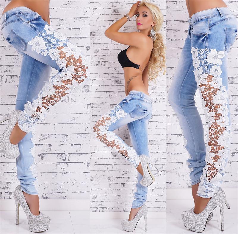 Gillian – Spitzenjeans in Dunkelblau