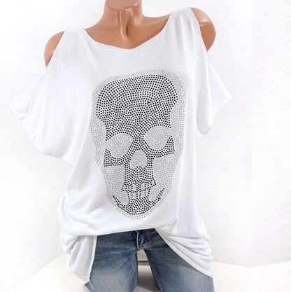 Natalie – Damen T-Shirt mit Totenkopf-Motiv