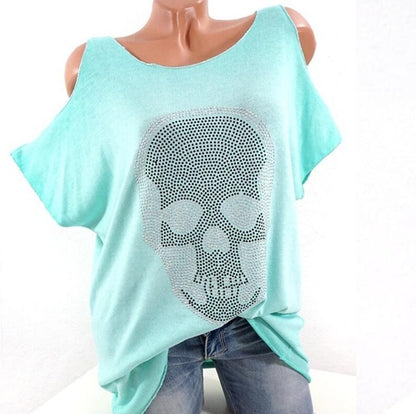 Natalie – Damen T-Shirt mit Totenkopf-Motiv