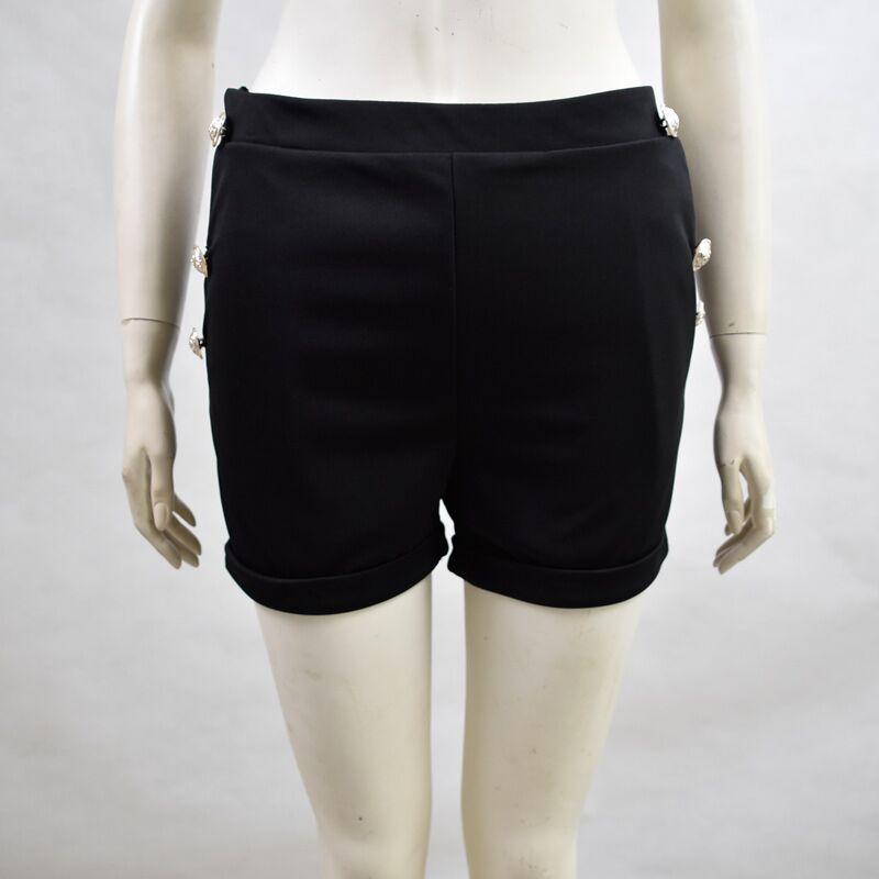 Stan – Hot sexy einfarbige Knopf- dekorative Shorts