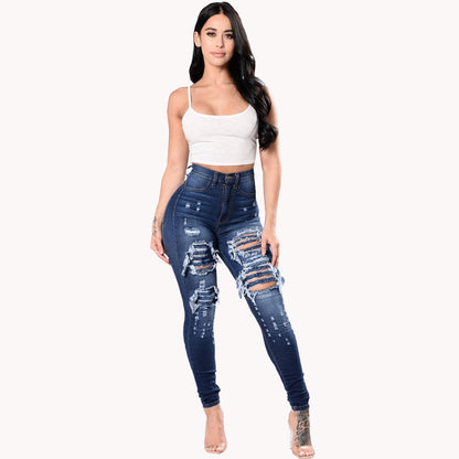 Margaret – Zerissene Damenjeans mit Waschung