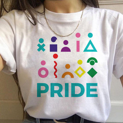 Phoebe – Regenbogen Damen T-Shirt mit kurzen Ärmeln