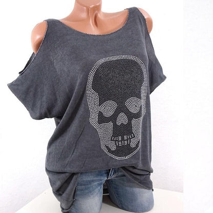 Natalie – Damen T-Shirt mit Totenkopf-Motiv