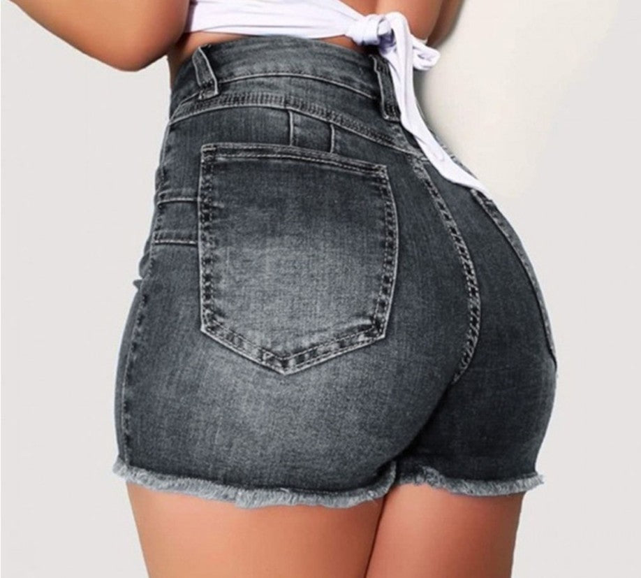 Lily – Eng geschnittene verwaschene Denim-Shorts für Frauen