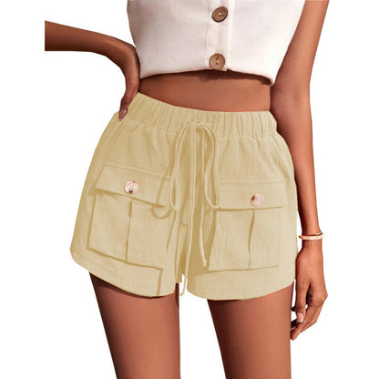 Abigail – Bequeme Cargo-Shorts mit Tasche und lockerer Drawstring für den Sommer