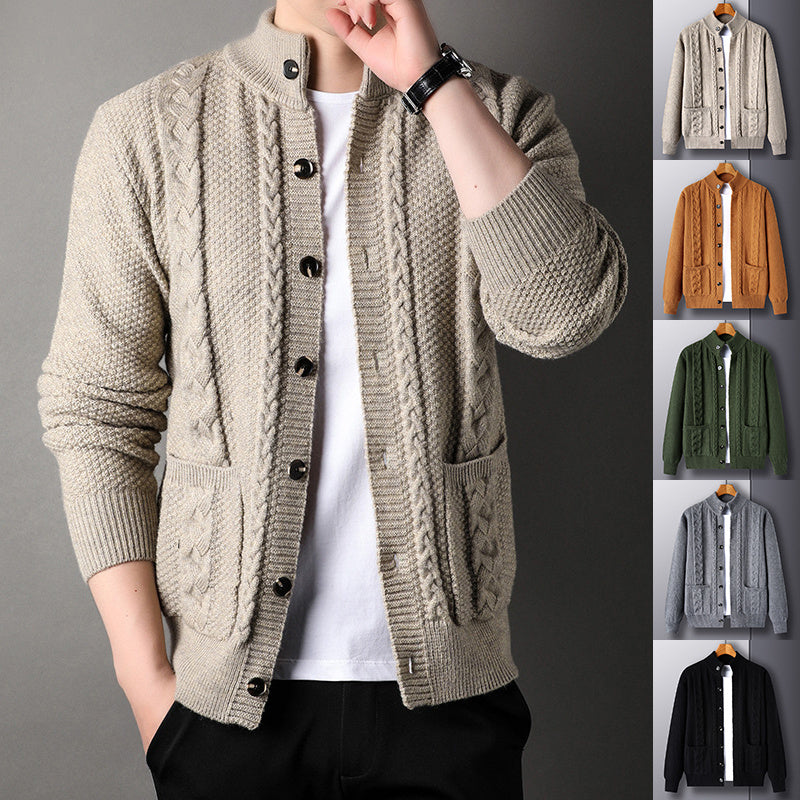 Adrian – Modischer Jacquard Cardigan mit Taschen für Herren