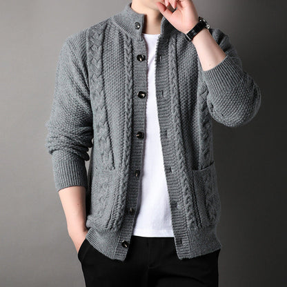 Adrian – Modischer Jacquard Cardigan mit Taschen für Herren