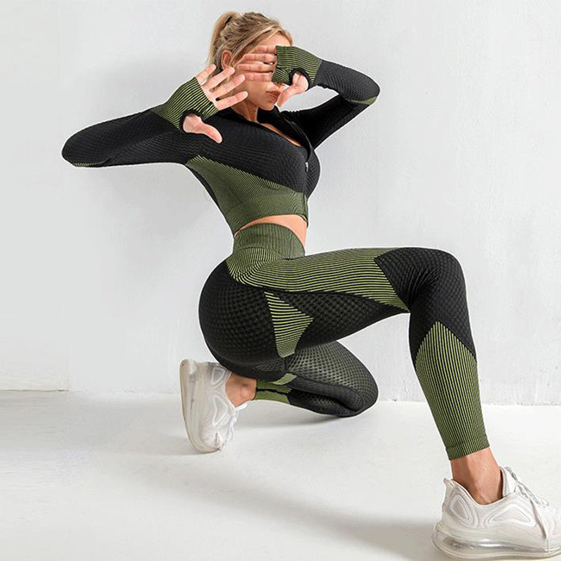 Amanda – 3-teiliges nahtloses Sportset für Damen