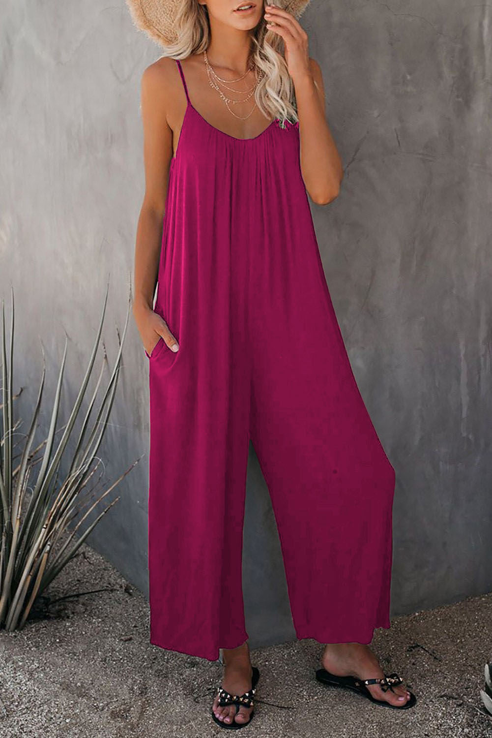 Sarah – Lässiger ärmelloser Damen-Jumpsuit mit Taschen