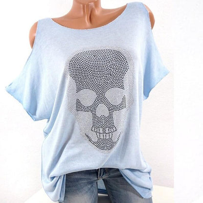 Natalie – Damen T-Shirt mit Totenkopf-Motiv