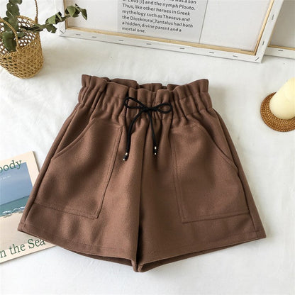 Janet – Hochtaillierte Weite Beinhosen Shorts