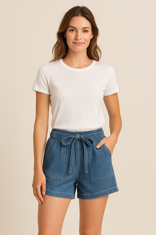 Helen – Plus Size Sommarshorts med Elastisk Midja