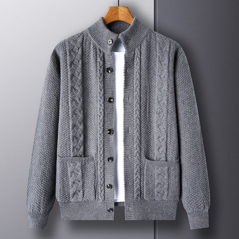 Adrian – Modischer Jacquard Cardigan mit Taschen für Herren