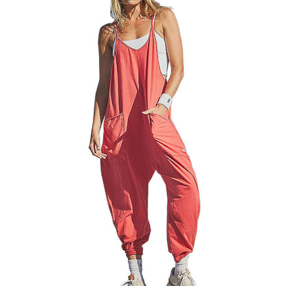 Jade – Lässiger ärmelloser Damen-Jumpsuit mit Trägern und Reißverschluss