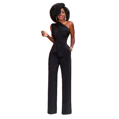 Pamela – Eleganter Damen-Jumpsuit mit Schrägkragen