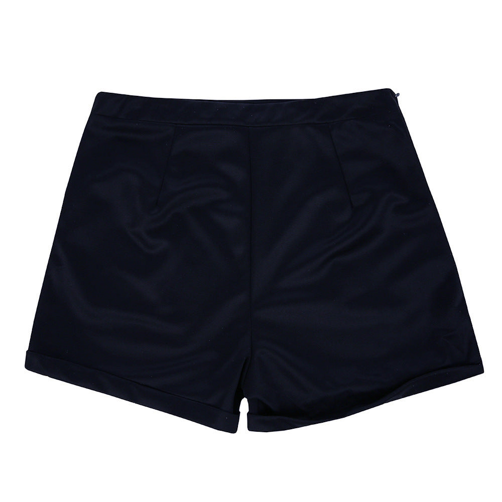 Stan – Hot sexy einfarbige Knopf- dekorative Shorts