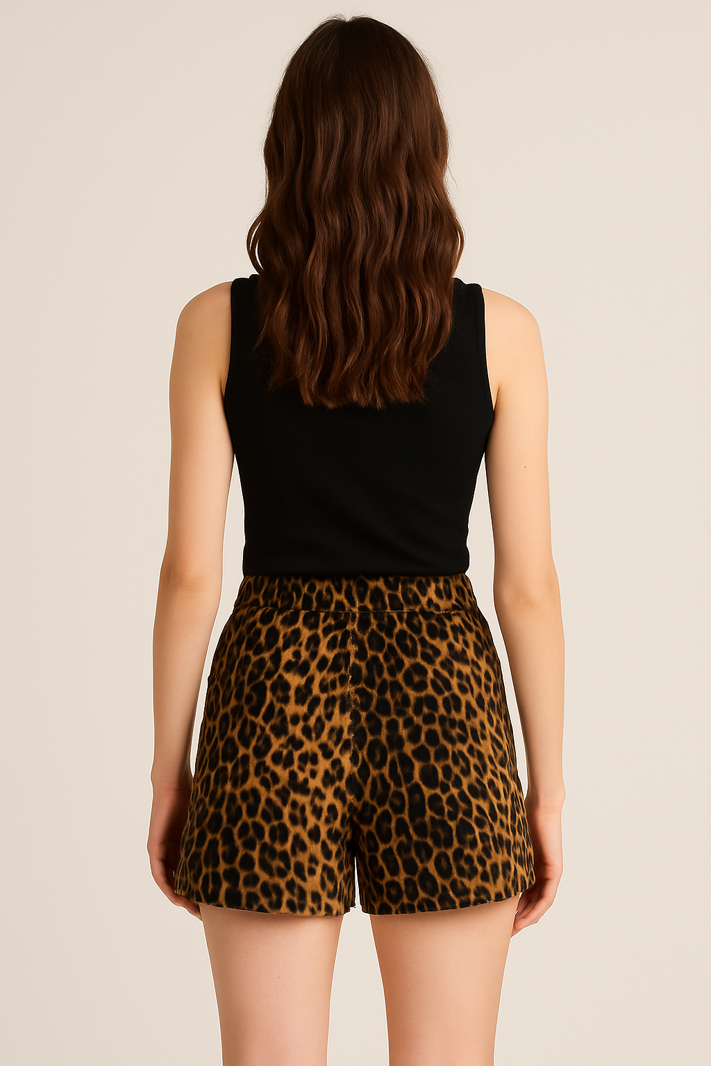 Hayley – Retro Leopardmönstrade Shorts för Kvinnor