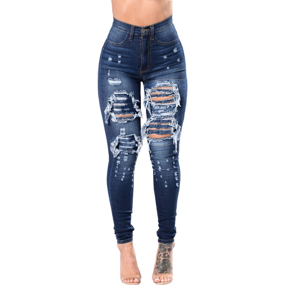 Margaret – Zerissene Damenjeans mit Waschung