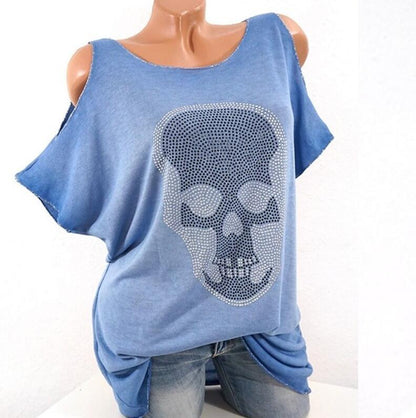 Natalie – Damen T-Shirt mit Totenkopf-Motiv