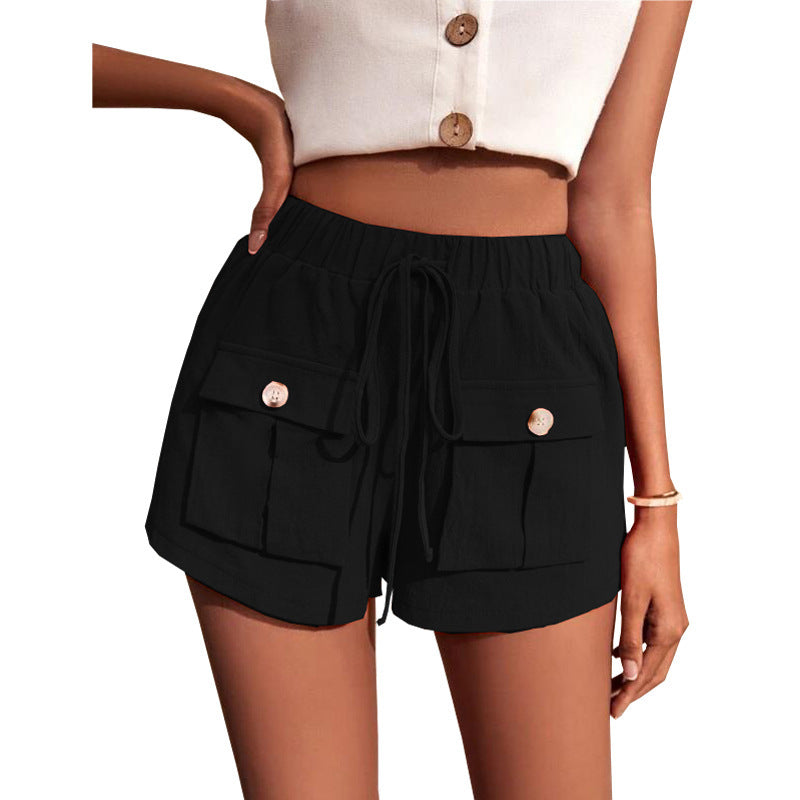 Abigail – Bequeme Cargo-Shorts mit Tasche und lockerer Drawstring für den Sommer