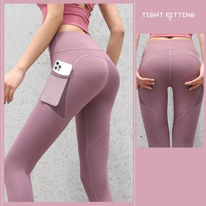 Anne – Nahtlose Sportleggings mit Taschen und hohem Bund für Frauen