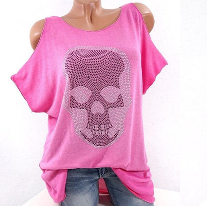 Natalie – Damen T-Shirt mit Totenkopf-Motiv