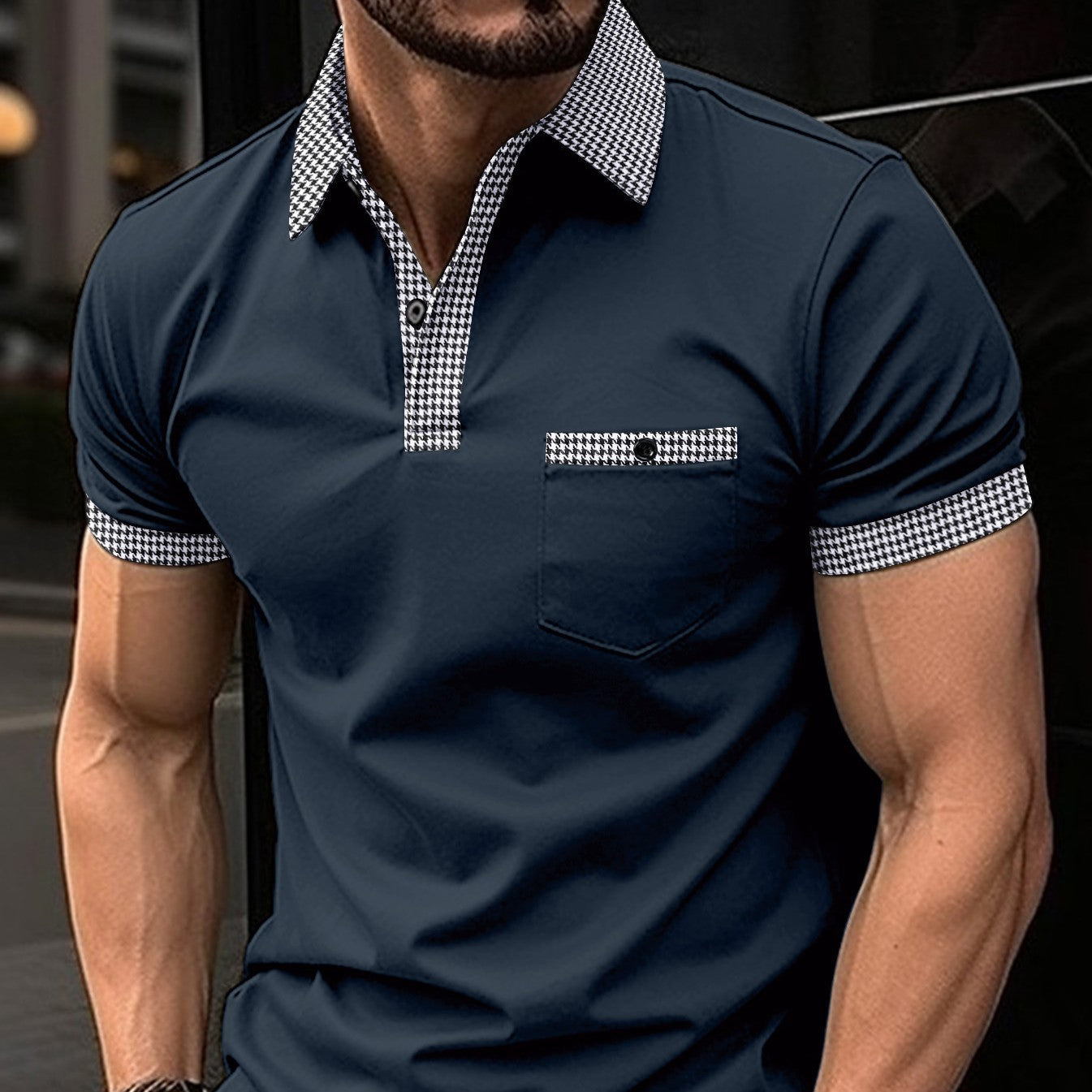 Damien – Kariertes Herren-Sport-Poloshirt