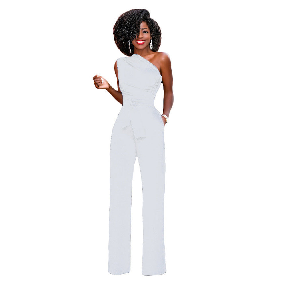 Pamela – Eleganter Damen-Jumpsuit mit Schrägkragen