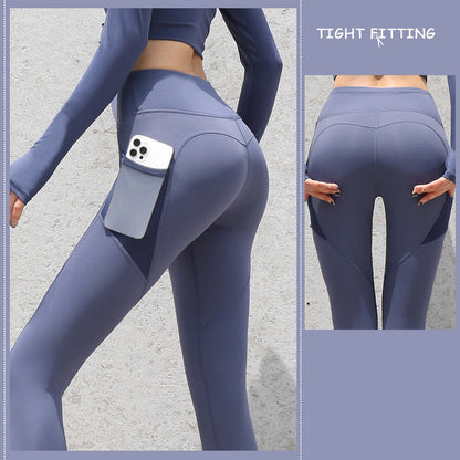 Anne – Nahtlose Sportleggings mit Taschen und hohem Bund für Frauen