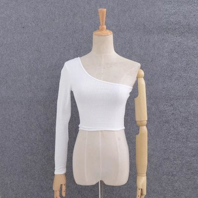 Kelly – Sexy Schulterfreies Strick-Crop-Top für Damen