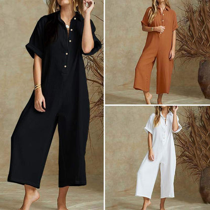 Katie – Lässiger Jumpsuit mit kurzen Ärmeln