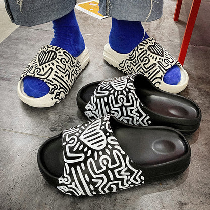 Arthur – Graffiti Herrensandalen mit Plateau