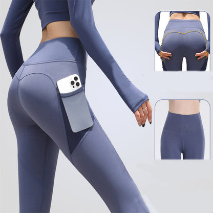 Anne – Nahtlose Sportleggings mit Taschen und hohem Bund für Frauen